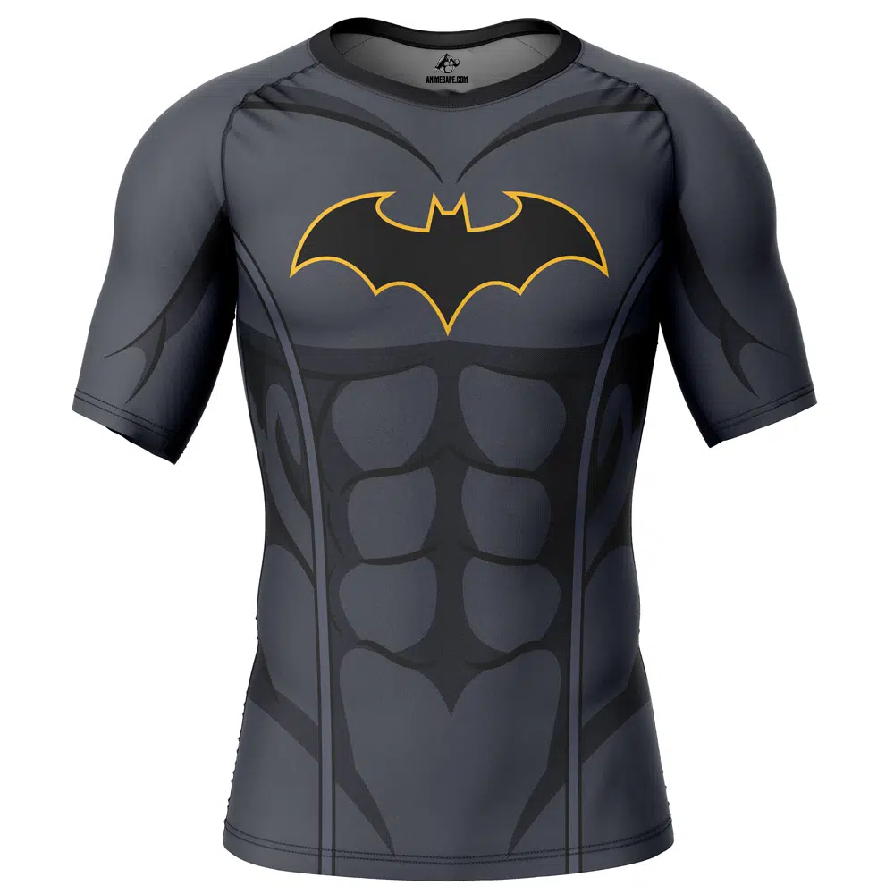 Batman DC Comics Short Sleeve Rash Guard Compression Shirt - AnimeBape