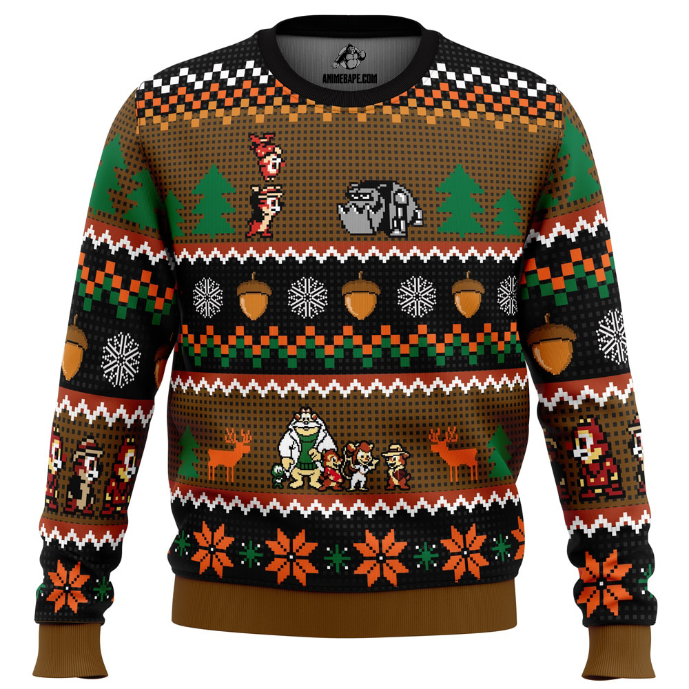 Chip 'n Dale Christmas Rangers Ugly Christmas Sweater