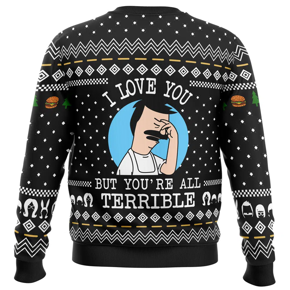 I Love You but Bob’s Burgers Ugly Christmas Sweater