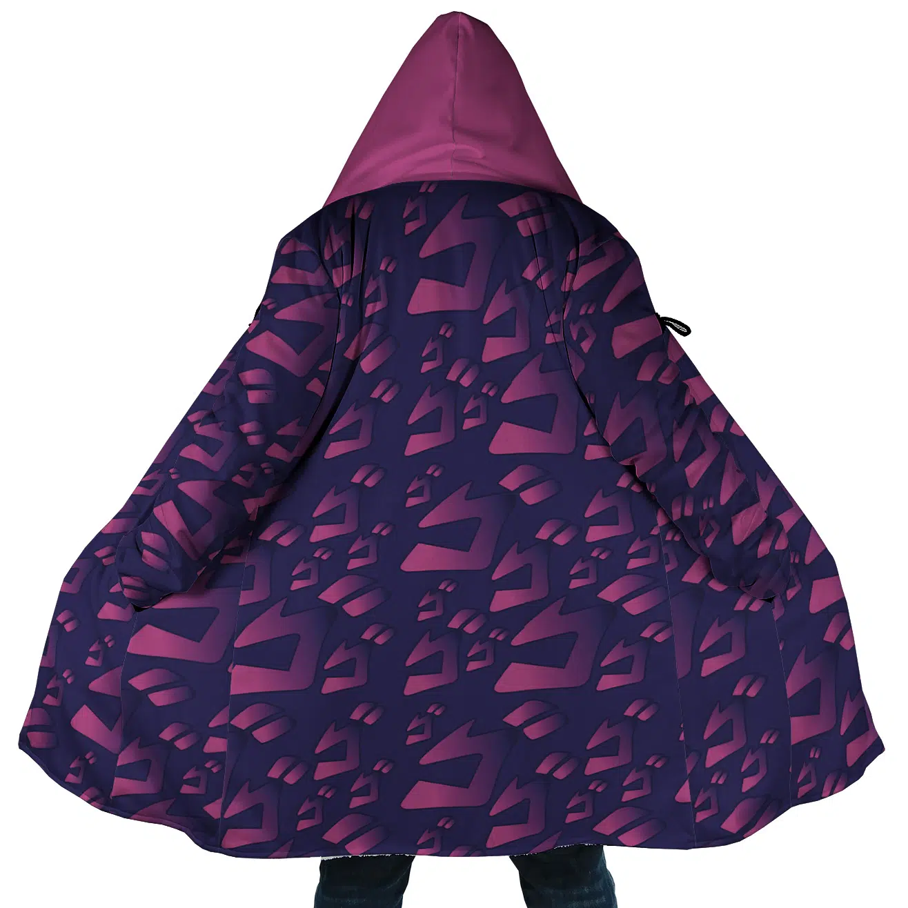 Menacing Aura Jojo's Bizarre Adventures Hooded Cloak Coats - AnimeBape