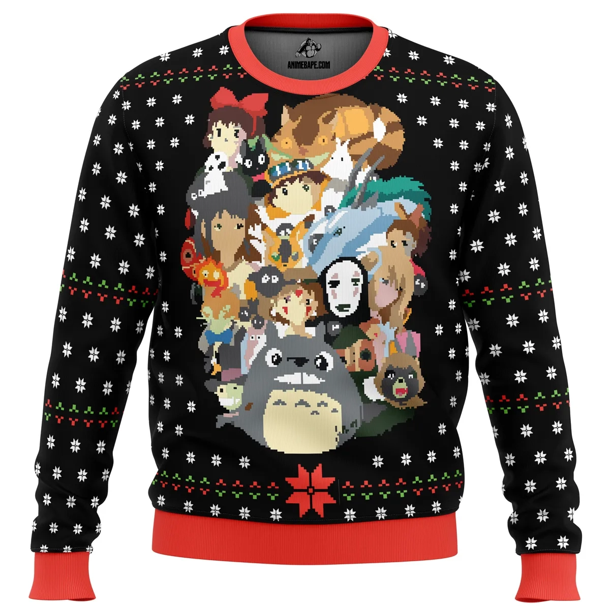 Studio Ghibli Xmas Main Miyazaki Ugly Christmas Sweater - AnimeBape