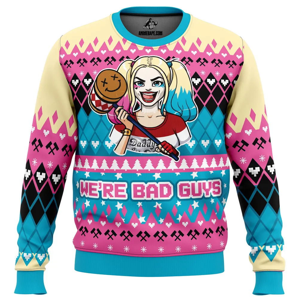 We're Bad Guys Harley Quinn DC Comics Ugly Christmas Sweater