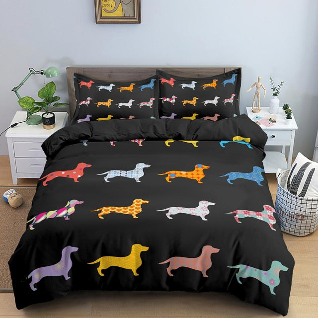 Dachshund Duvet Cover W/ Pillow Cases Dachshund Duvet Cover W/ Pillow Cases
