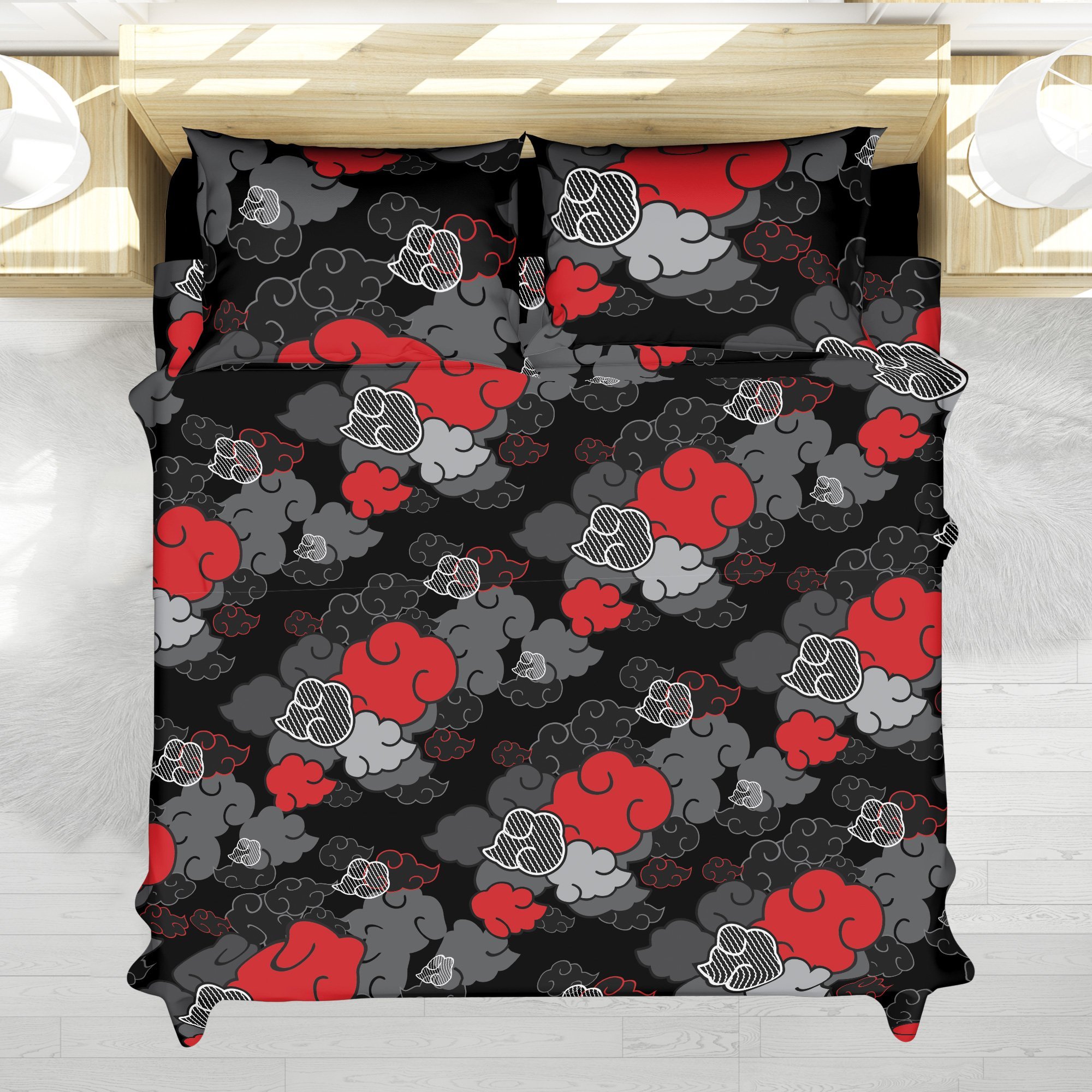 Akatsuki Naruto Black Aloha Bedding Set