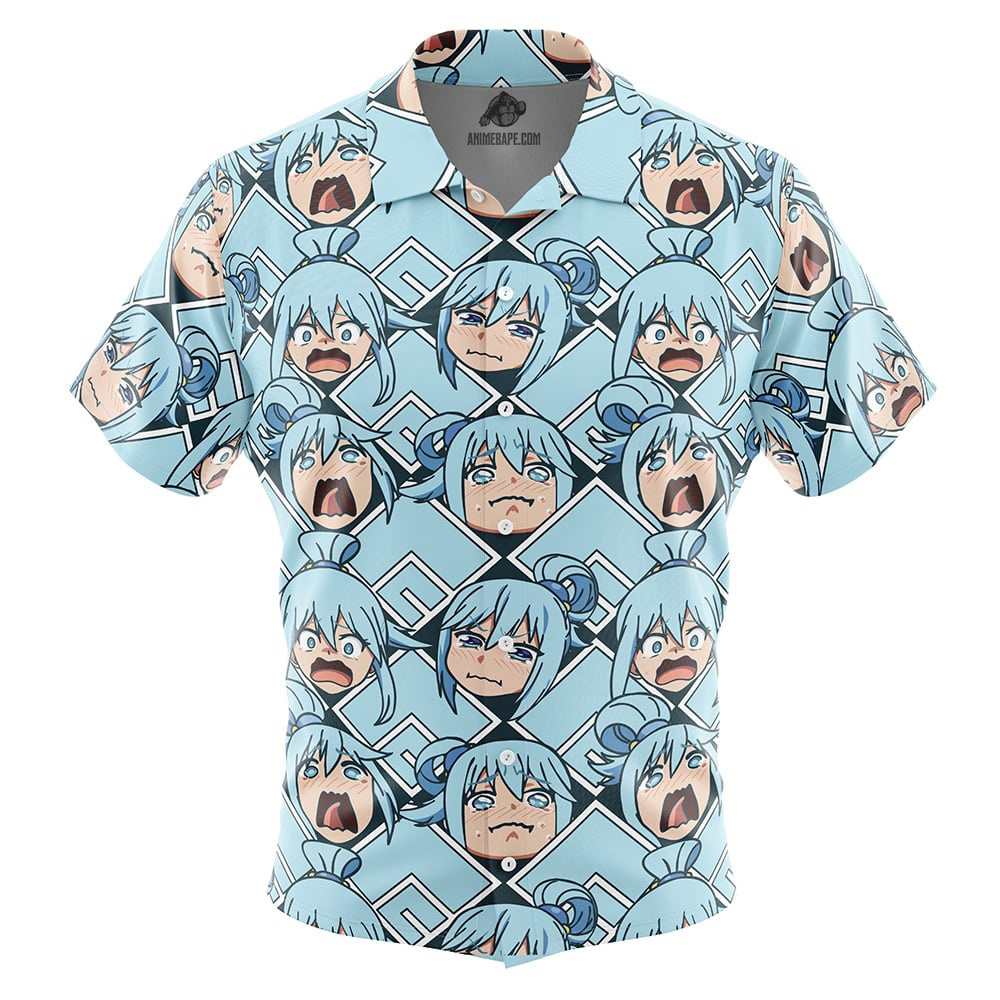 Aqua Axis Order Konosuba Button Up Hawaiian Shirt