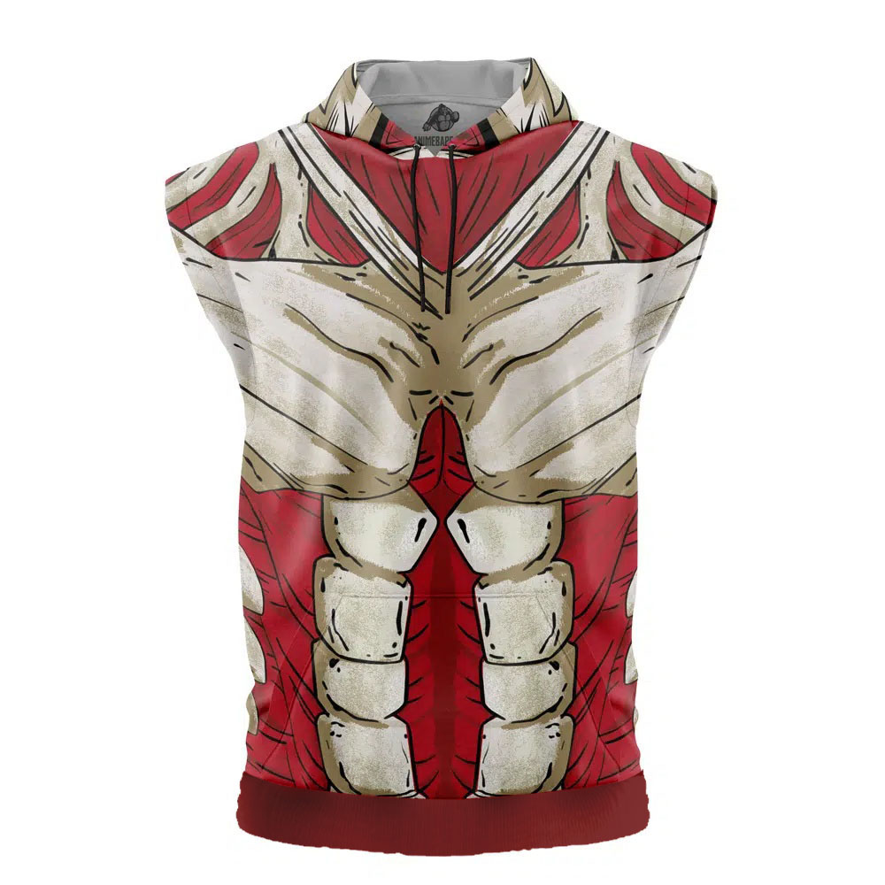Armored Titan Attack on Titan Cut Off Sleeveless Workout Hoodie