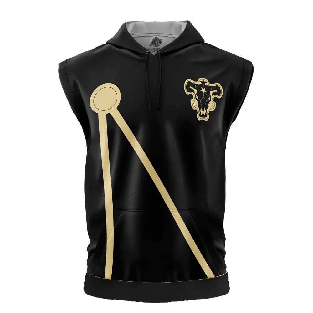 Black Bull Black Clover Cut Off Sleeveless Workout Hoodie