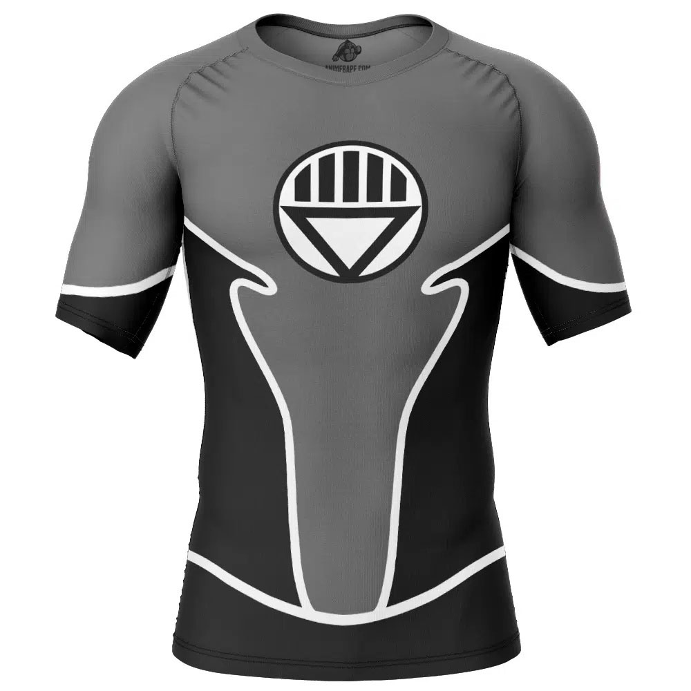 Black Lantern DC Comics Short Sleeve Rash Guard Compression Shirt