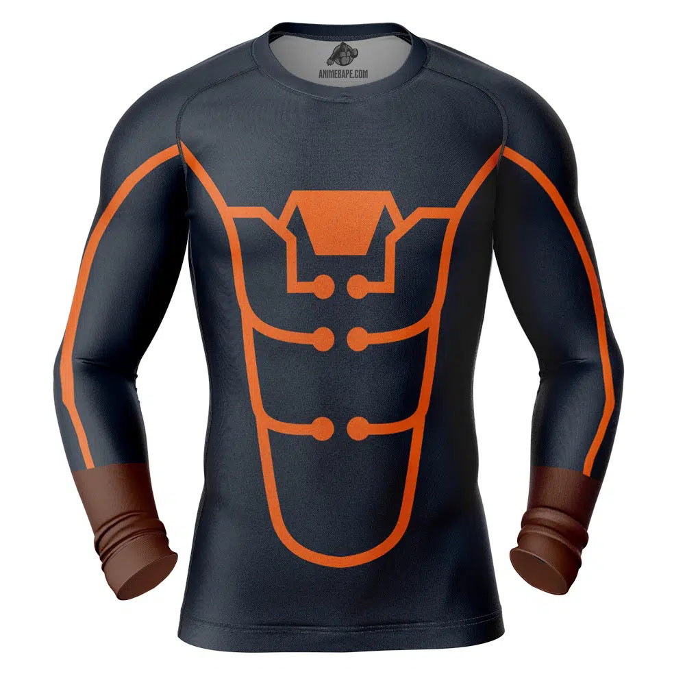 Black Samson Invincible Long Sleeve Rash Guard Compression Shirt ...