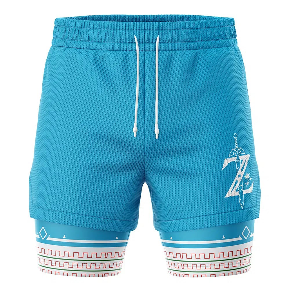 Breath of the Wild Legend of Zelda Compression Workout Training Shorts (2-in-1)