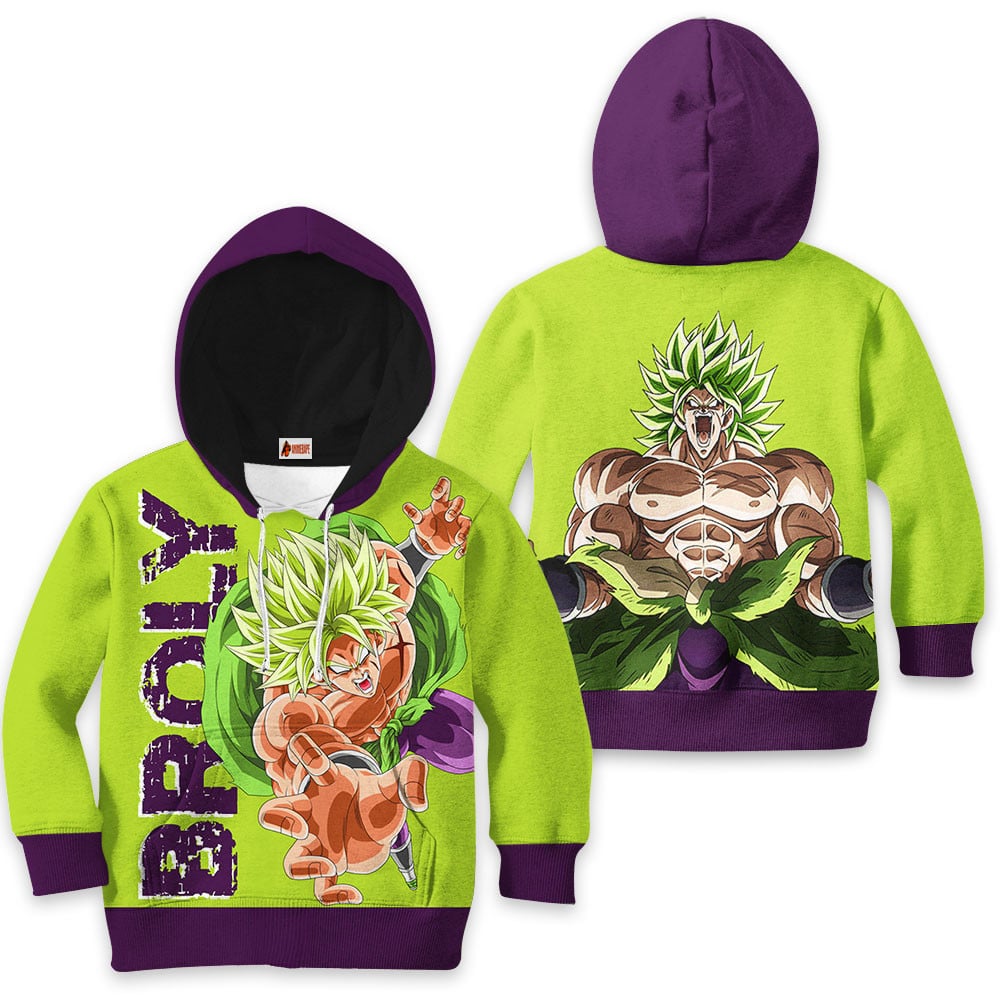 Kids Hoodie Broly Anime Dragon Ball Super