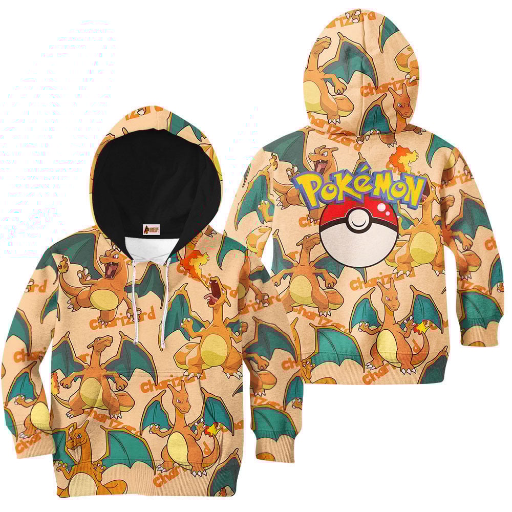 Kids Hoodie Charizard Pattern Style 42 Pokemon