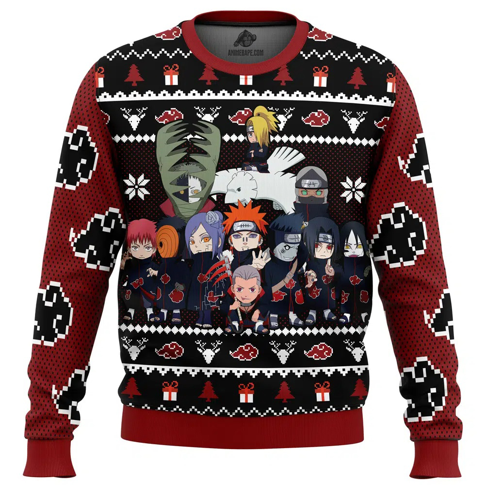 Chibi Akatsuki V2 Shippuden Naruto Ugly Christmas Sweater
