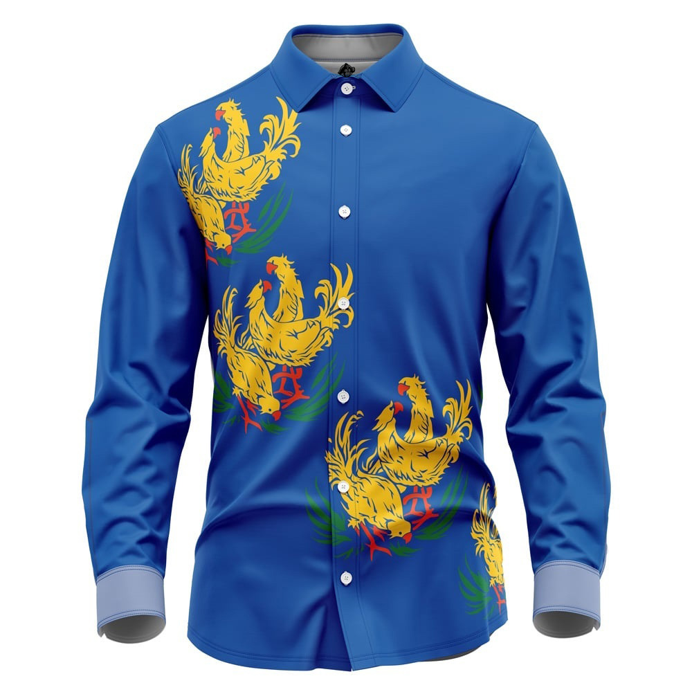 Costa del Sol Chocobo Final Fantasy 7 Long Sleeve Button Up Shirt