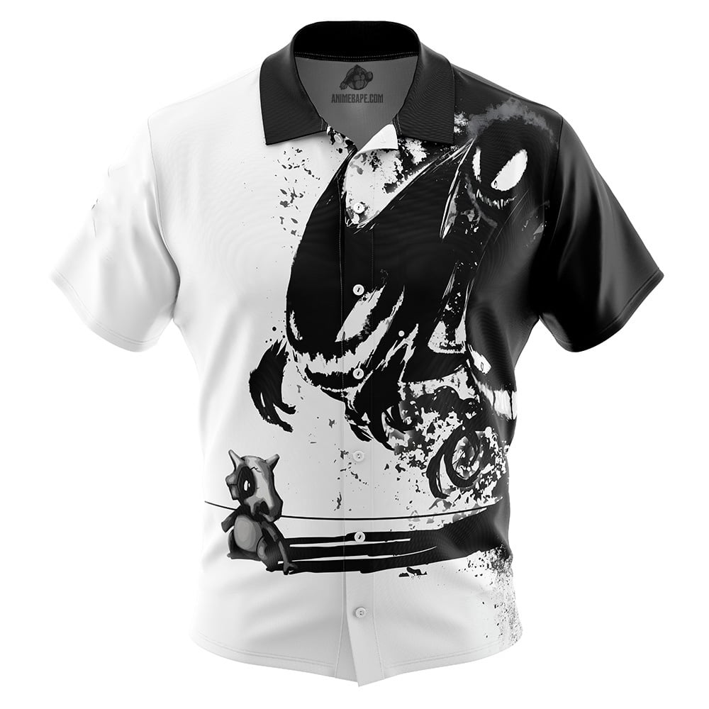 Cubone and the Ghosts Pokemon Button Up Hawaiian Shirt