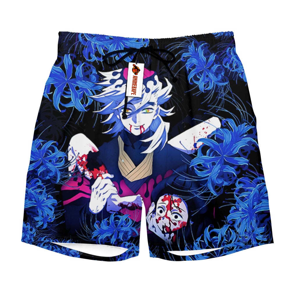 Douma Board Shorts Pants Blue Spider Lily Demon Slayer