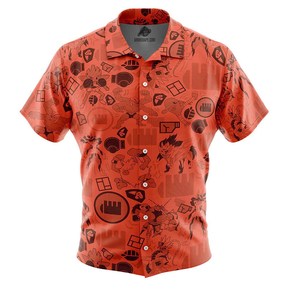 Fighting Pokemon Button Up Hawaiian Shirt