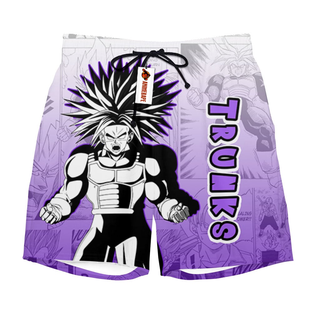 Future Trunks Board Shorts Pants Manga Style Art Dragon Ball Z