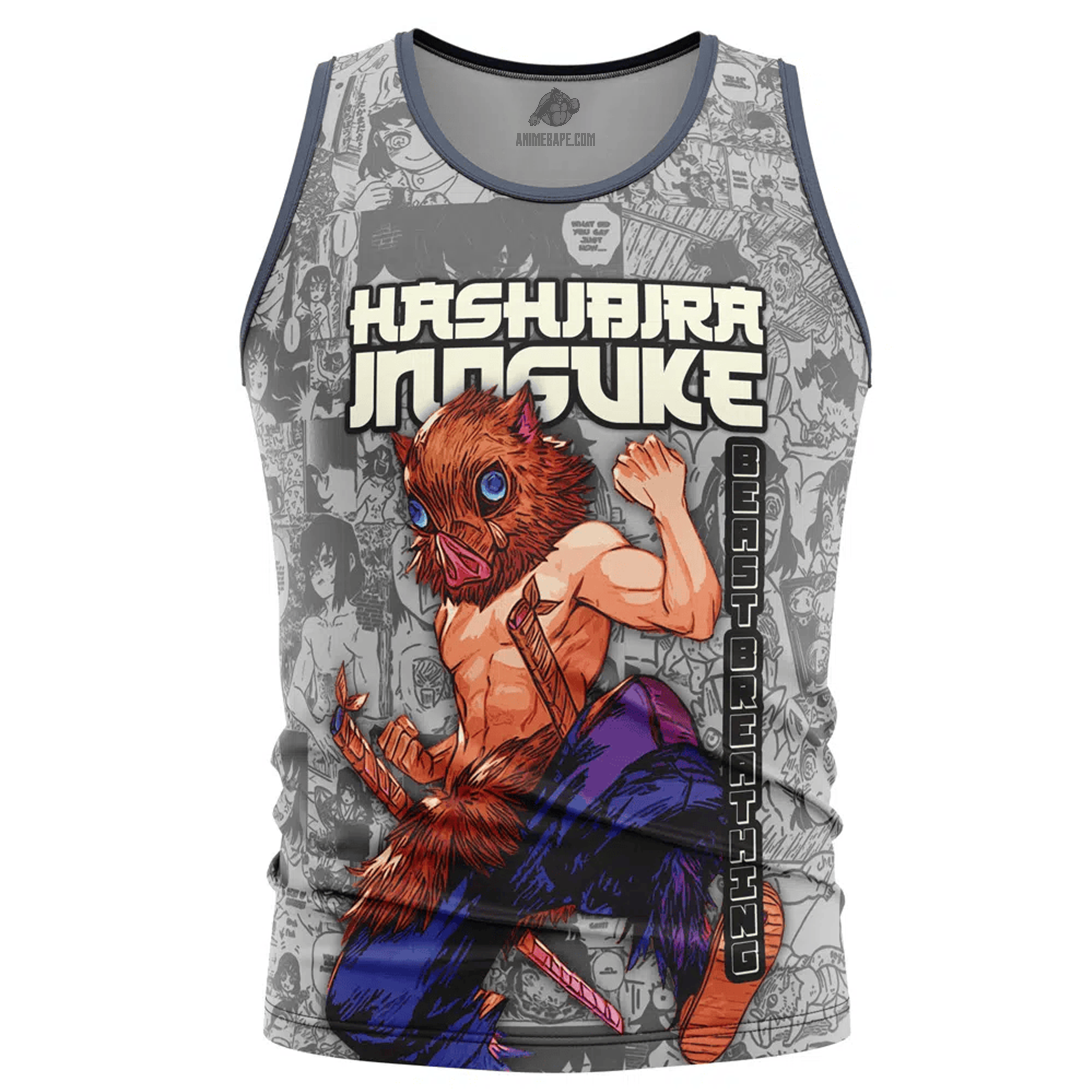 Hashibira Inosuke Manga Collage Demon Slayer Streetwear Tank Top