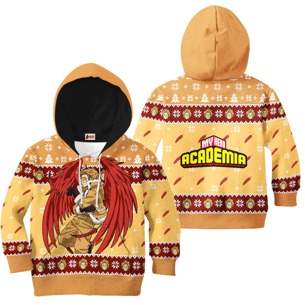 Kids Hoodie Hawks Ugly Christmas My Hero Academia
