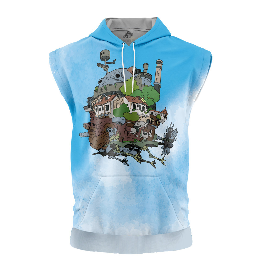 Howl's Moving Castle Studio Ghibli Cut Off Sleeveless Workout Hoodie