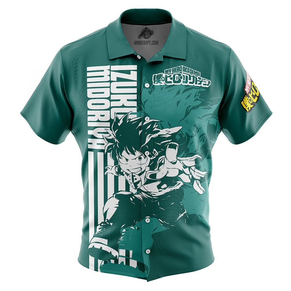 Izuku Midoriya (Deku) My Hero Academia Button Up Hawaiian Shirt