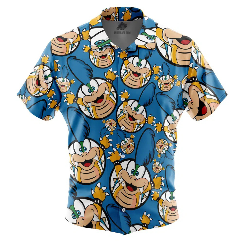 Larry Koopa Super Mario Bros Button Up Hawaiian Shirt