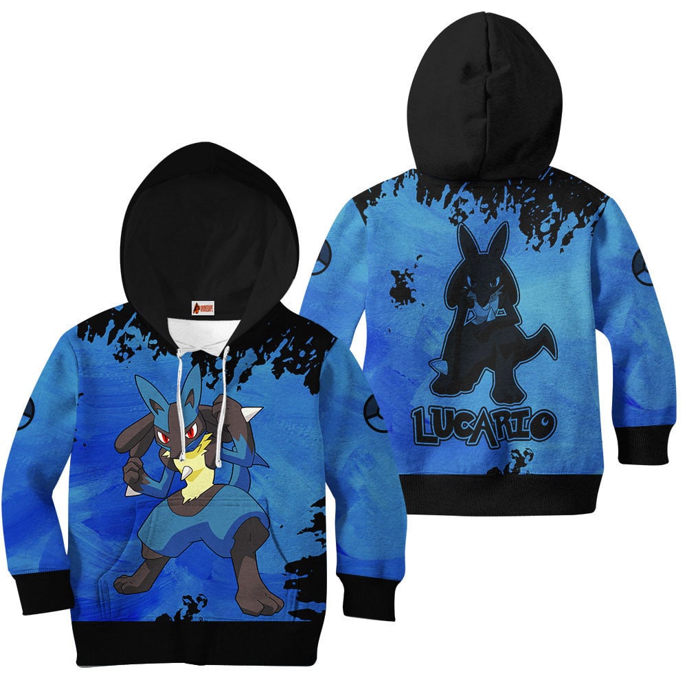 Kids Hoodie Lucario Anime Pokemon