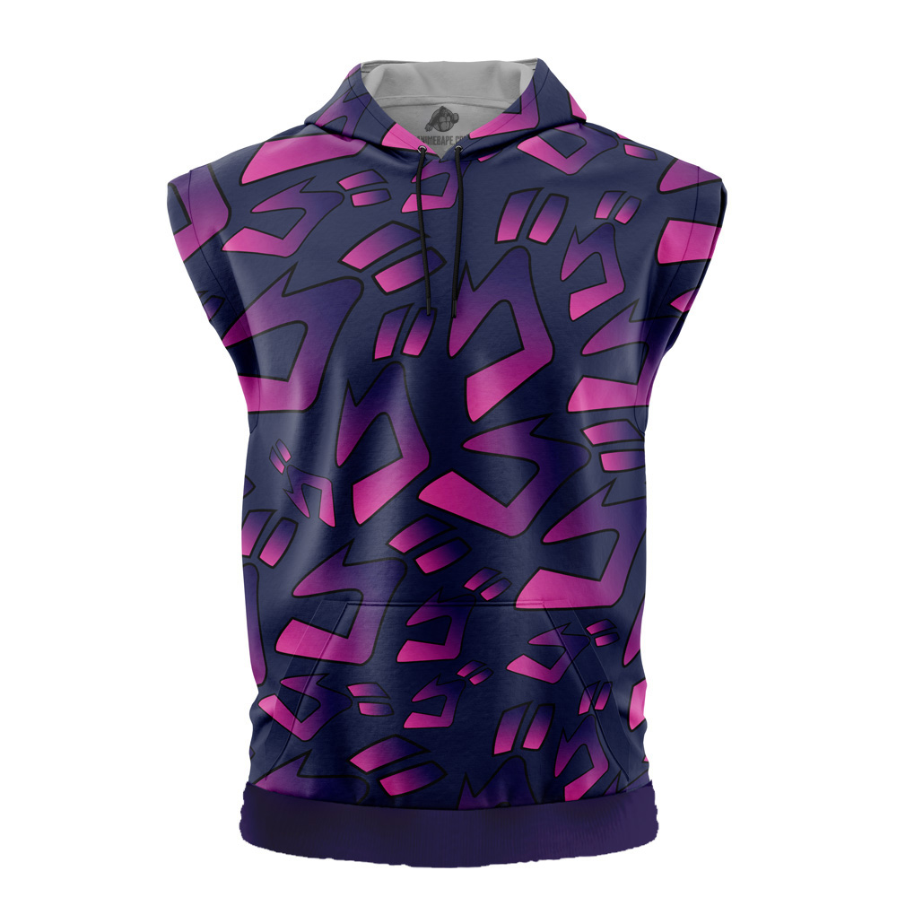 Menacing Aura Jojo's Bizarre Adventure Cut Off Sleeveless Workout Hoodie