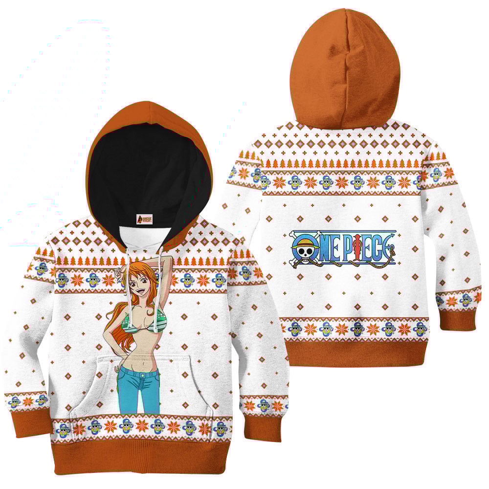 Kids Hoodie Nami Ugly Christmas One Piece