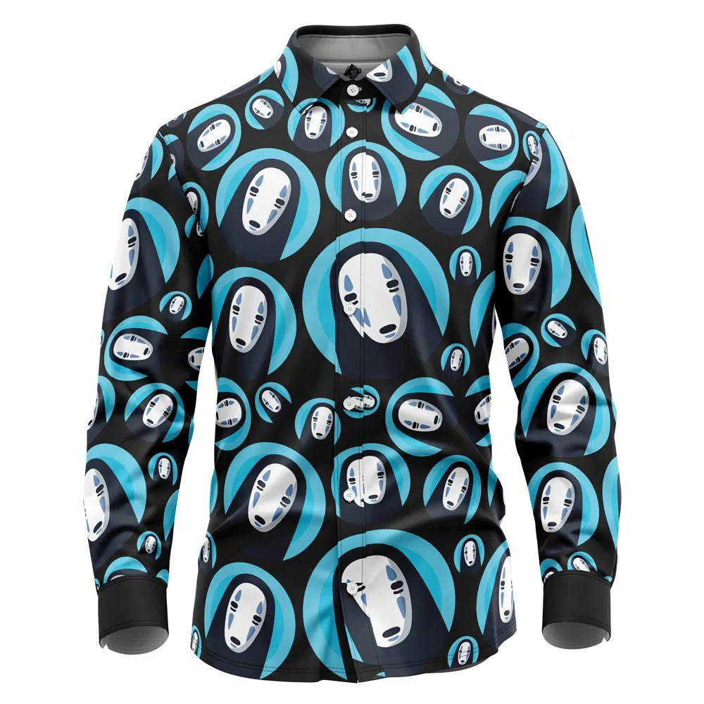 No Face Spirited Away Long Sleeve Button Up Shirt