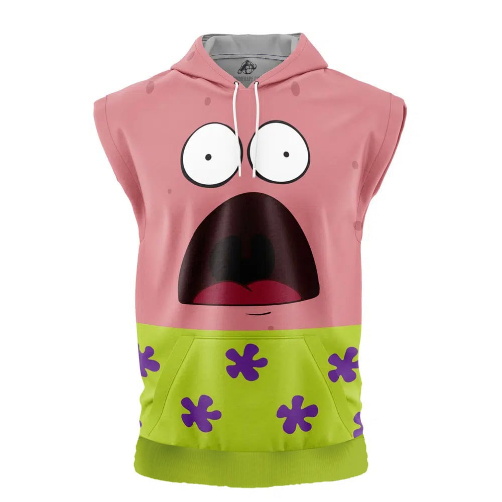 Patrick Star Spongebob Squarepants Cut Off Sleeveless Workout Hoodie