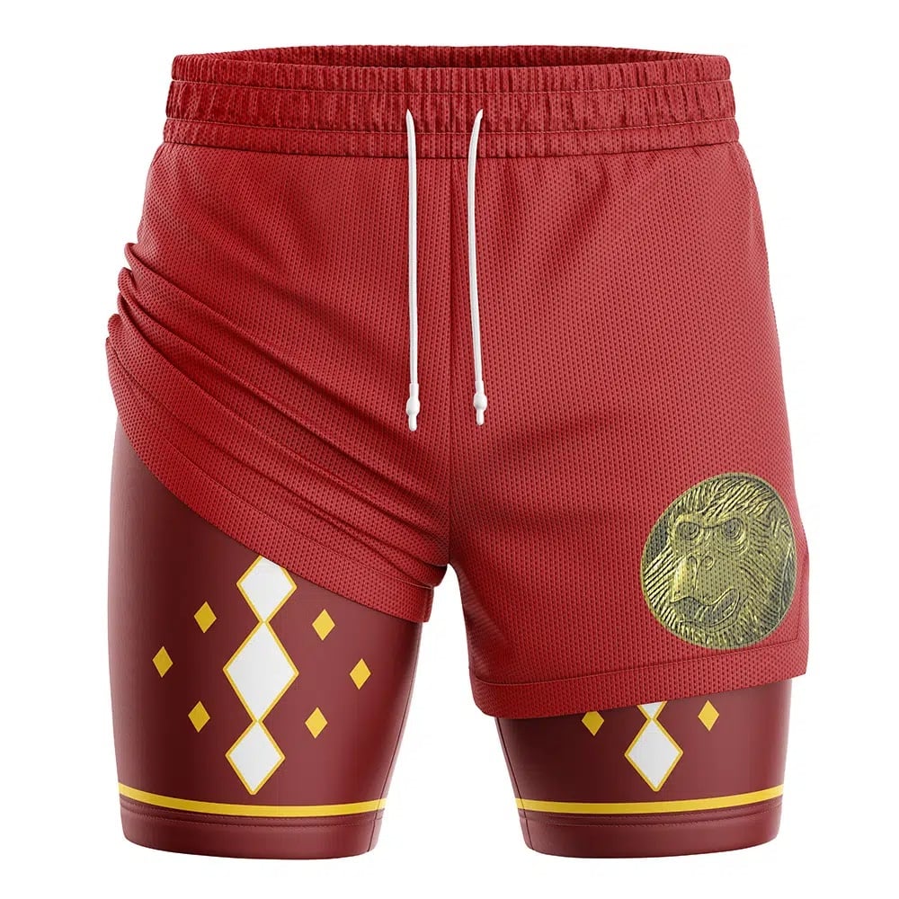 Red Ninjetti Ranger Power Rangers Compression Workout Training Shorts (2-in-1)