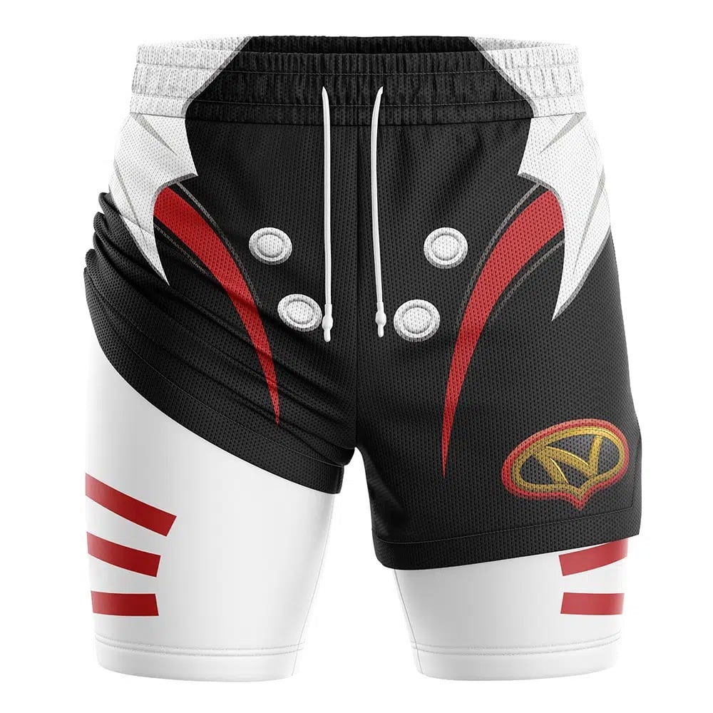 Red Psycho Ranger Power Rangers Compression Workout Training Shorts (2-in-1)