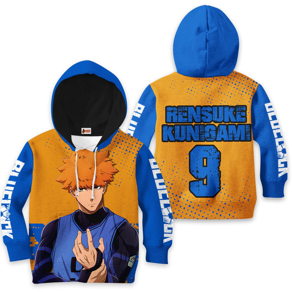 Heisuke Jumper Kids Hoodie Rensuke Kunigami Blue Lock - AnimeBape