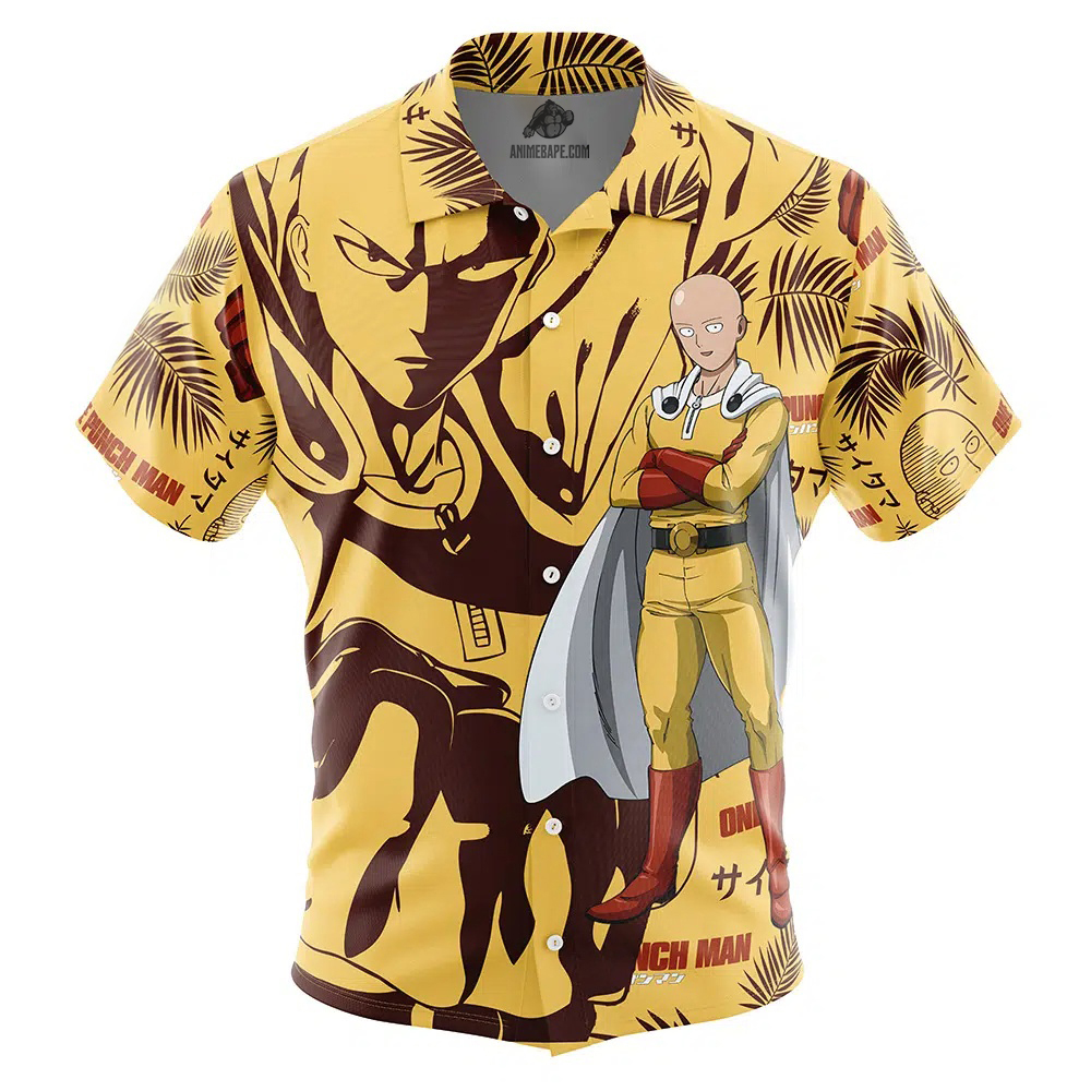 Saitama One Punch Man Button Up Hawaiian Shirt