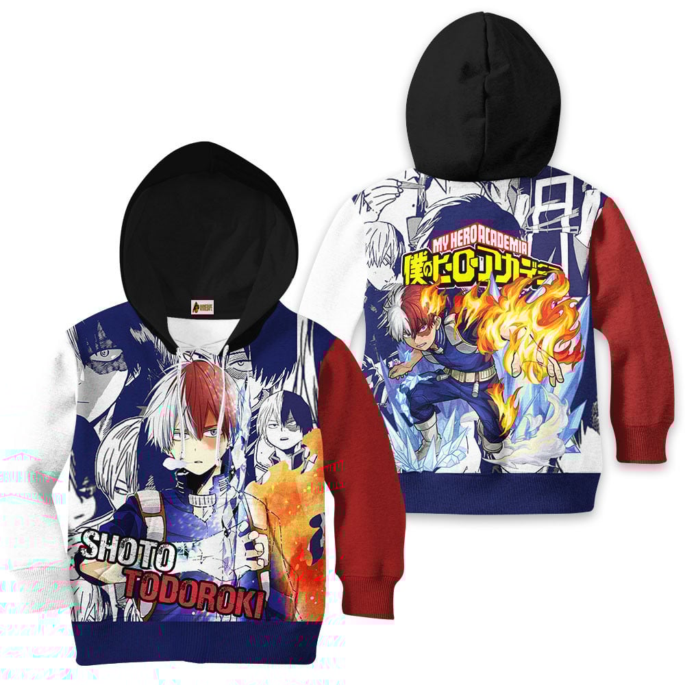 Kids Hoodie Shoto Todoroki Manga Mixed Anime My Hero Academia