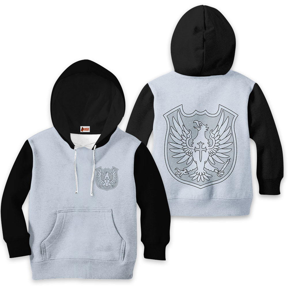 Kids Hoodie Silver Eagle Black Clover 1