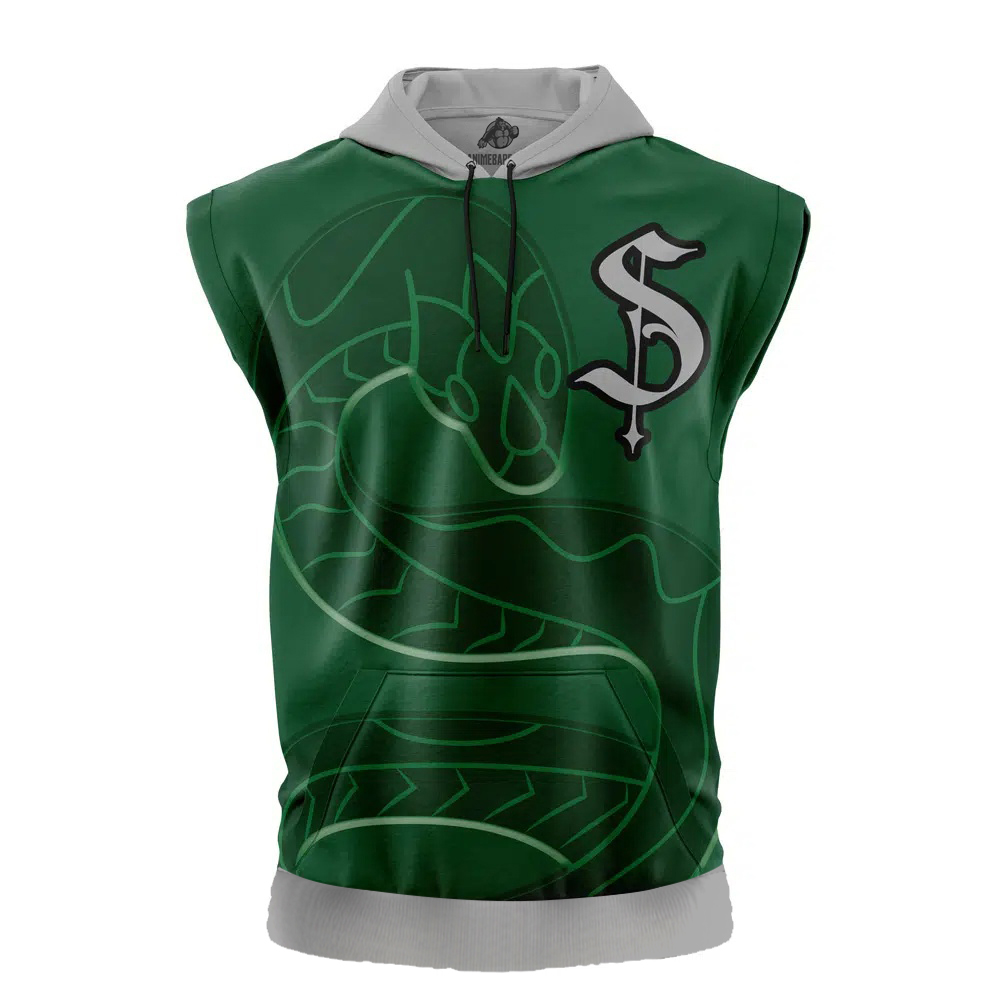 Slytherin Hogwarts Legacy Harry Potter Cut Off Sleeveless Workout Hoodie