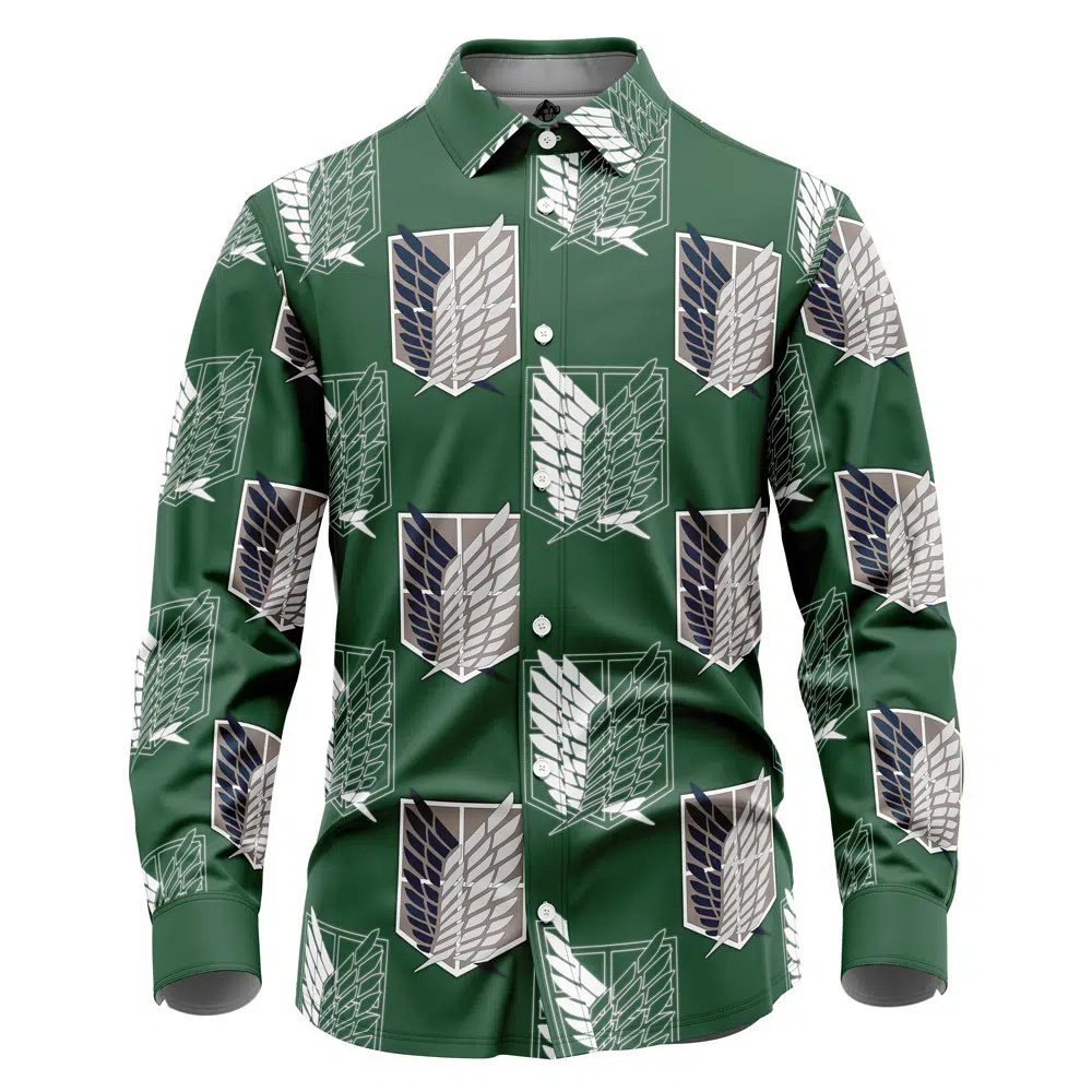 Survey Corps Attack on Titan Long Sleeve Button Up Shirt