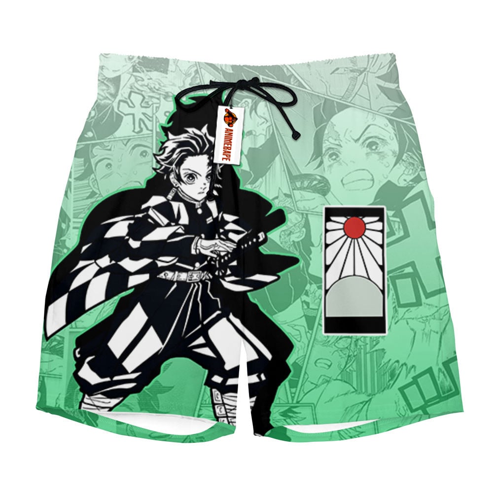 Tanjiro Board Shorts Pants Manga Style Demon Slayer