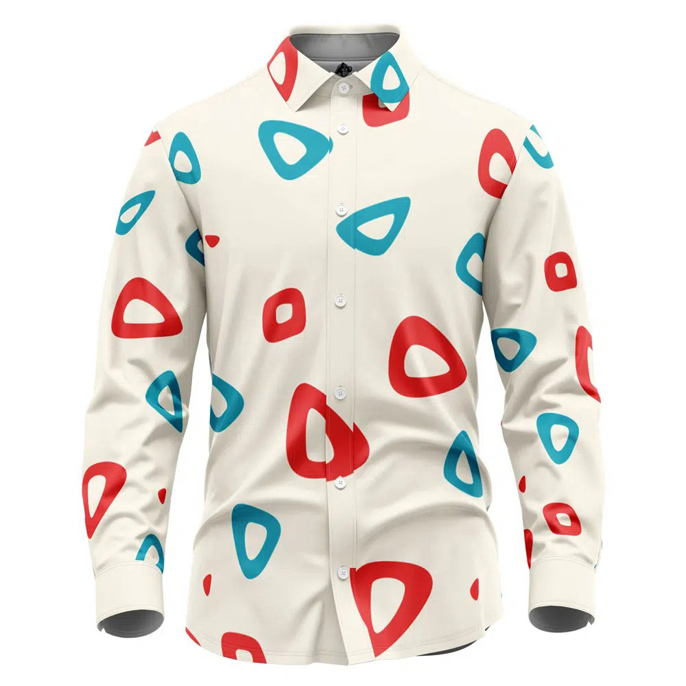 Togepi Pattern Pokemon Long Sleeve Button Up Shirt
