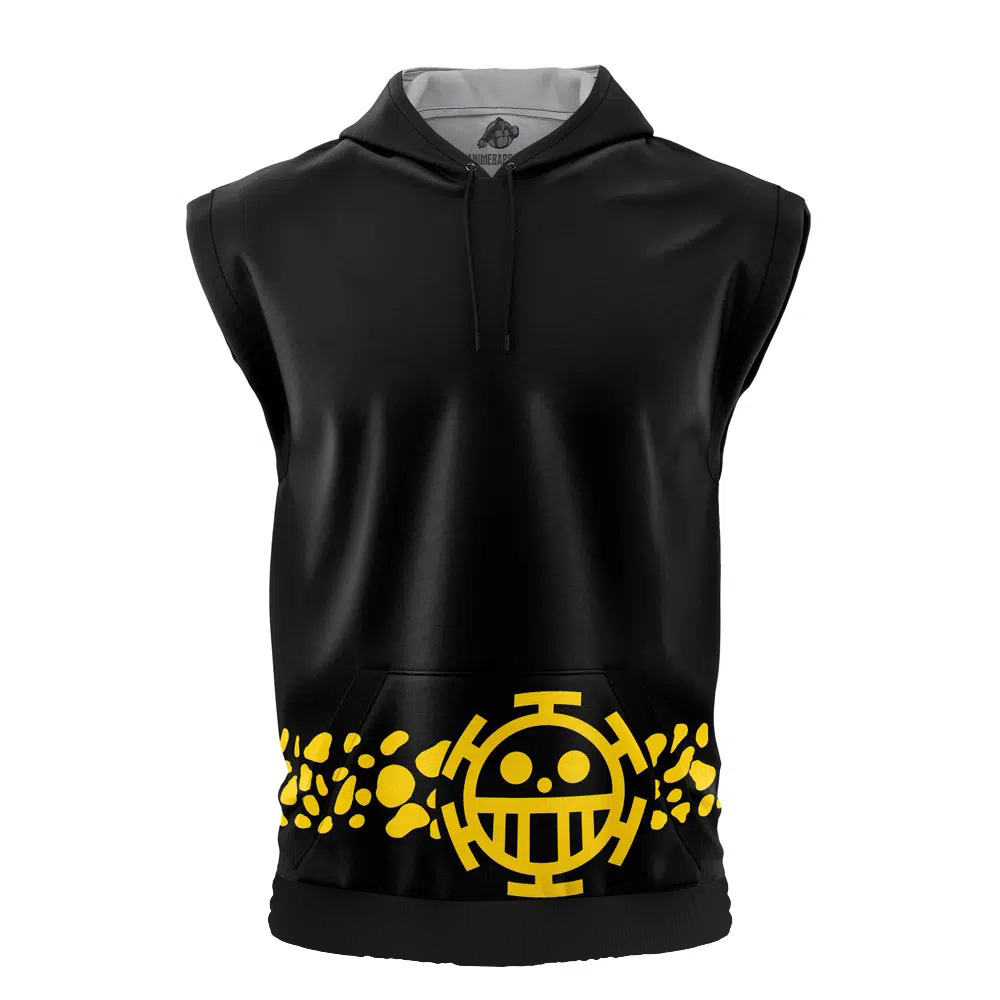 Trafalgar Law Punk Hazard One Piece Cut Off Sleeveless Workout Hoodie
