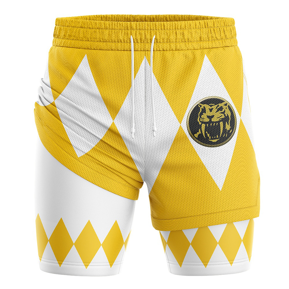 Yellow Ranger V1 Mighty Morphin Power Rangers Compression Workout ...
