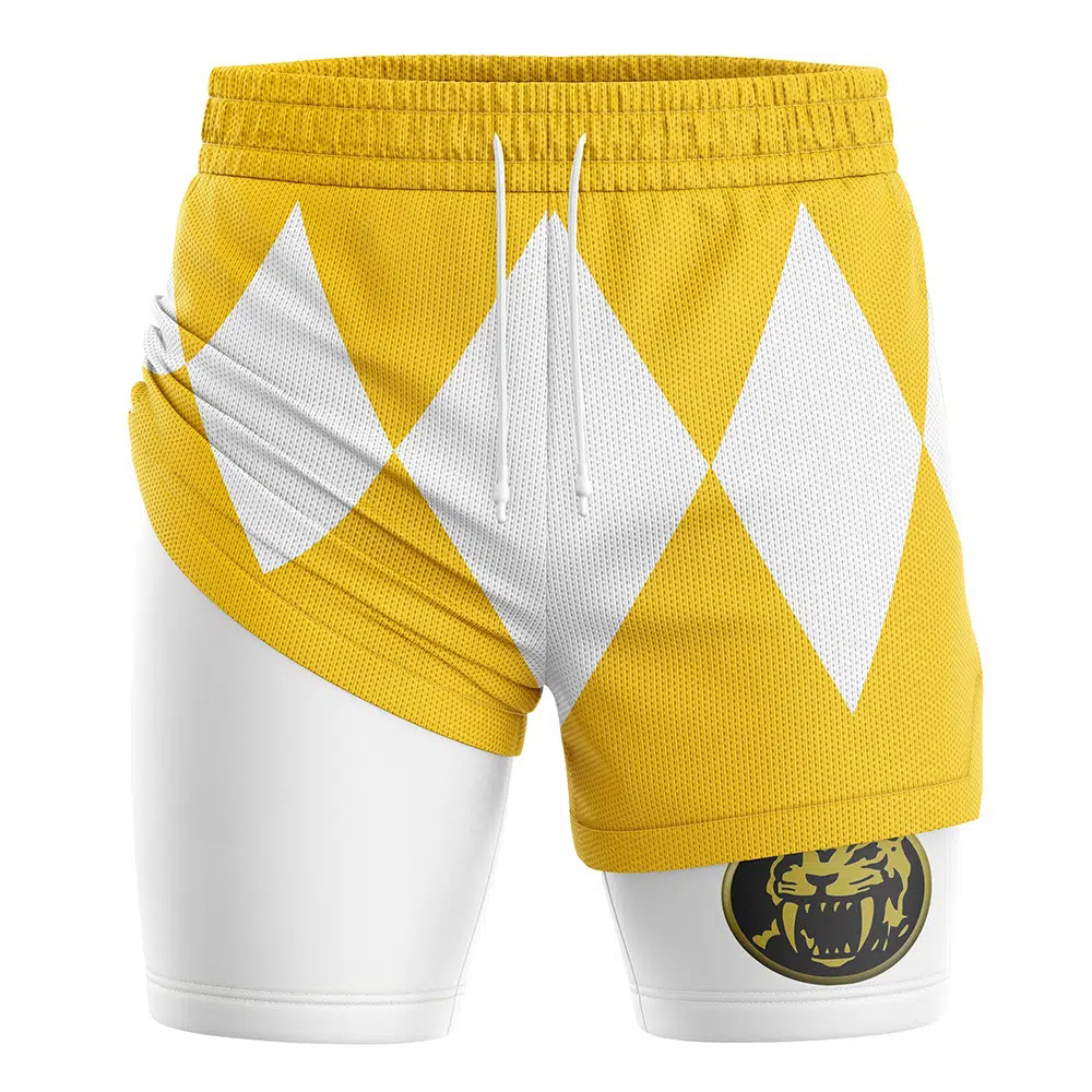 Yellow Ranger V2 Mighty Morphin Power Rangers Compression Workout ...