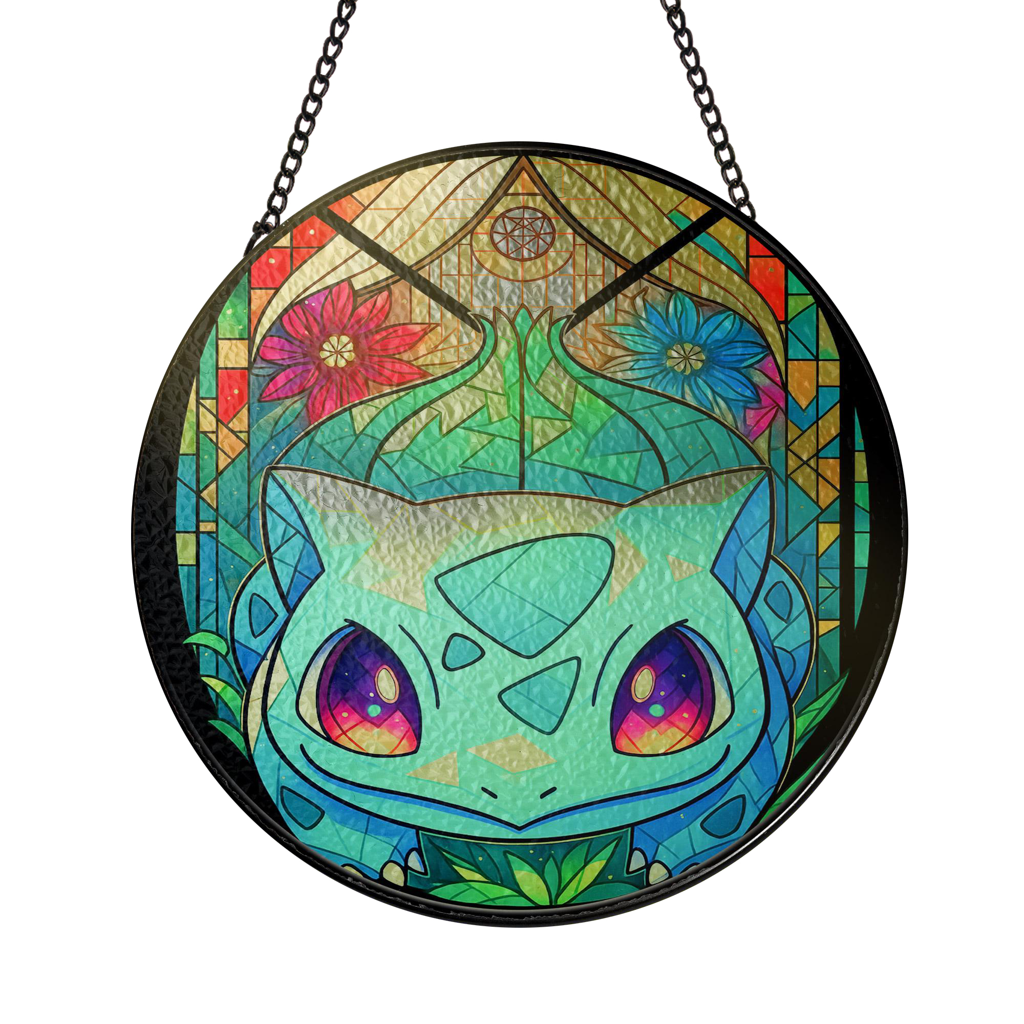 Pokemon Bulbasaur Green House Stained Glass Suncatcher - AnimeBape