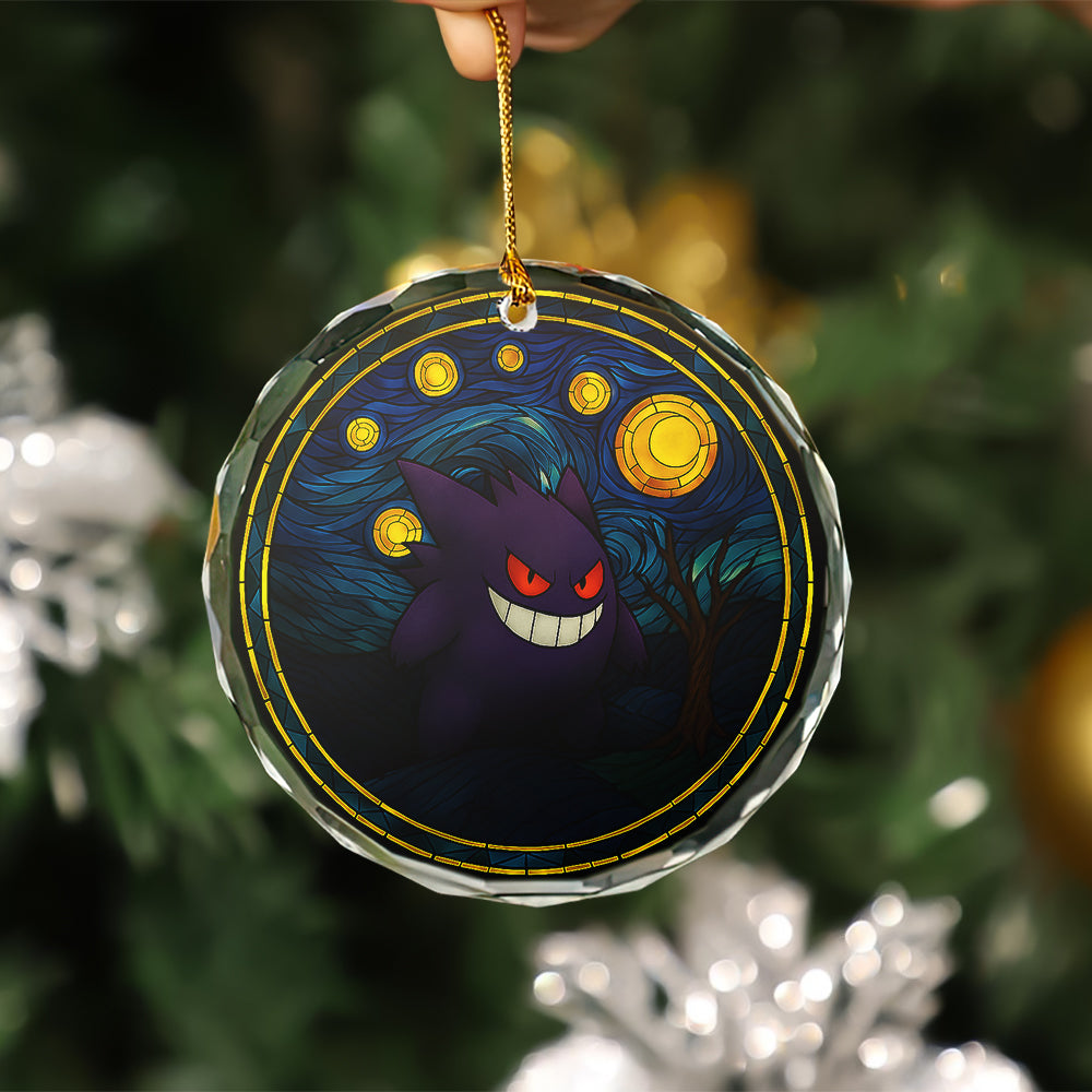 Gengar Pokemon Starry Night Glass Ornament