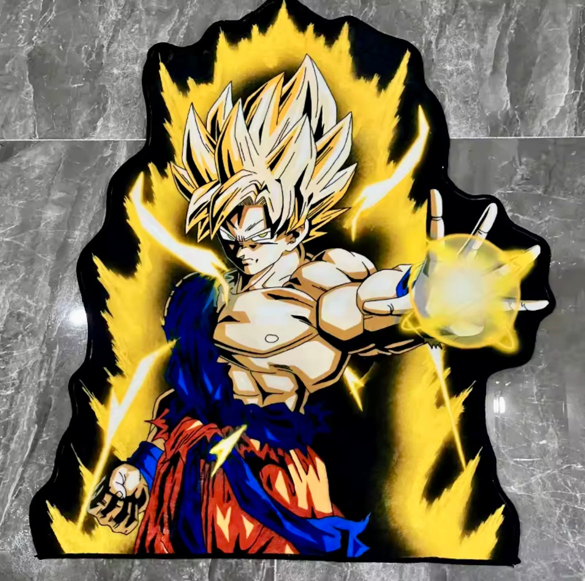 Groku Rug Goku Super Saiyan Dragon Ball Custom Shaped Rug - AnimeBape