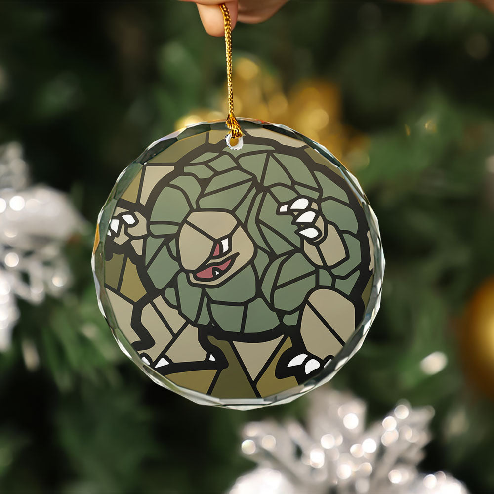 Golem Pokemon Stained Glass Ornament