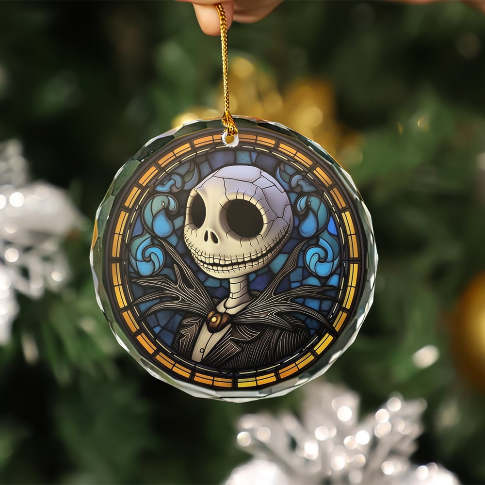Jack Skellington Nightmare Before Christmas Stained Glass Ornament